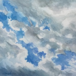 "Cielo "Acquerello su carta Fabriano 40 x 40 cm 2017